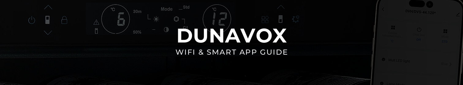 Cave à vin DUNAVOX WiFi contrôlée depuis une application smartphone
